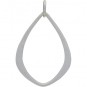 Sterling Silver Abstract Teardrop Pendant 30x18mm