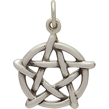 Sterling Silver Pentagram Charm 20x15mm