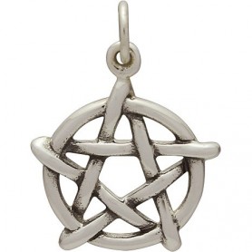Sterling Silver Pentagram Charm 20x15mm