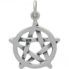 Sterling Silver Pentagram Charm 20x15mm