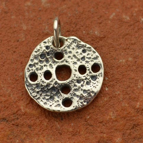 Sterling Silver Ancient Coin Charm - with Holes 16x12mm