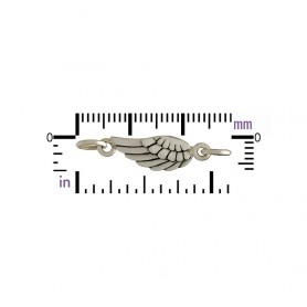 Sterling Silver Charm Links - Angel Wing 6x18mm