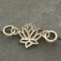 Sterling Silver Charm Links - Lotus 9x14mm