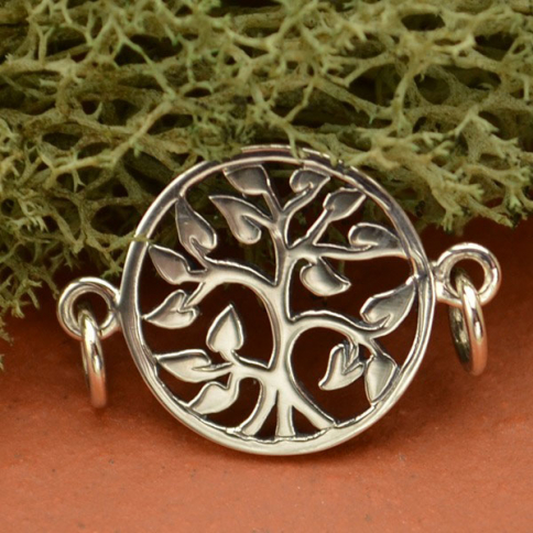  Sterling Silver Charm Links - Tree of Life 14x19mm
