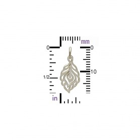 Sterling Silver Peacock Feather Charm - Tiny 20x8mm