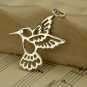 Sterling Silver Hummingbird Charm - Large 32x25mm