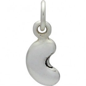 Sterling Silver Bean Charm - Food Charm - Tiny 14x5mm