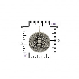  Sterling Silver Ancient Coin Charm - Bee 19x16mm