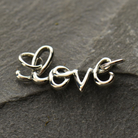 Cursive Love Pendant Silver Link 9x17mm DISCONTINUED