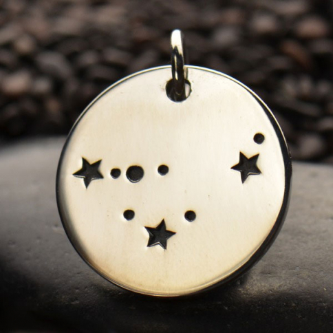 Sterling Silver Zodiac Charm Constellation Capricorn 18x15mm