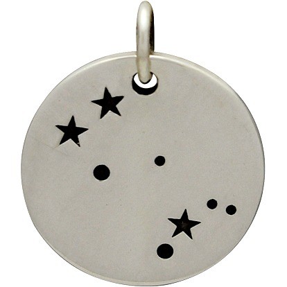 Sterling Silver Zodiac Charms - Constellation Gemini 18x15mm