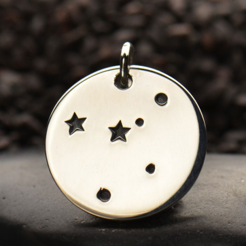 Sterling Silver Zodiac Charms - Constellation Cancer 18x15mm