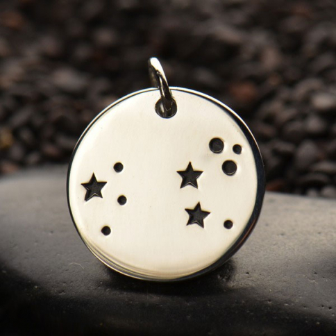 Sterling Silver Zodiac Charms - Constellation Leo 18x15mm