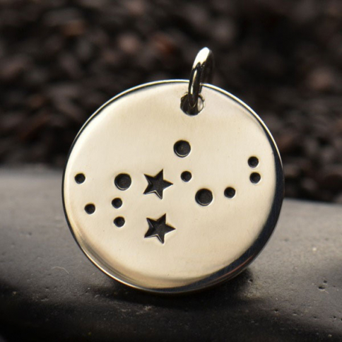 Sterling Silver Zodiac Charms - Constellation Virgo 18x15mm