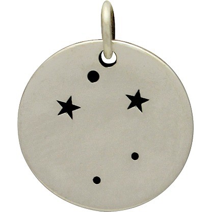 Sterling Silver Zodiac Charms - Constellation Libra 18x15mm