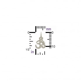 Sterling Silver Om Charm - Tiny 13x7mm