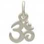 Sterling Silver Om Charm - Tiny 13x7mm