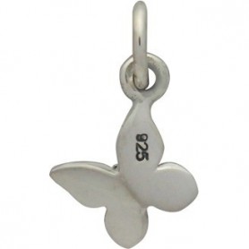 Sterling Silver Butterfly Charm - Tiny 12x10mm