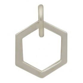 Sterling Silver Single Honeycomb Charm 12x8mm