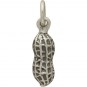 Sterling Silver Peanut Charm - Food Charm 11x4mm