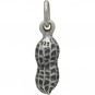 Sterling Silver Peanut Charm - Food Charm 11x4mm