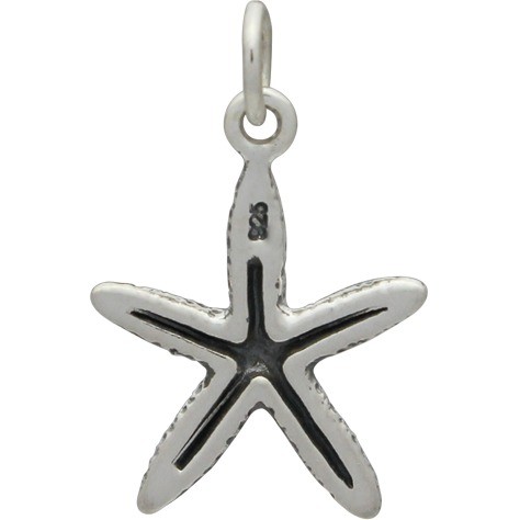 Sterling Silver Starfish Charm - Beach Charm 20x13mm