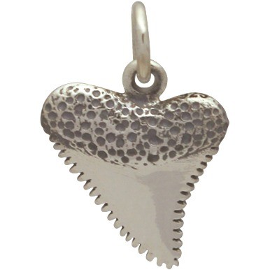 Sterling Silver Shark Tooth Charm 17x11mm