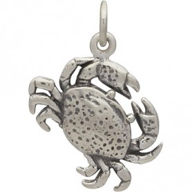 Sterling Silver Crab Charm Beach Charm 14x16mm