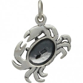 Sterling Silver Crab Charm Beach Charm 14x16mm