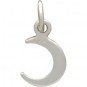 Sterling Silver Crescent Moon Charm - Tiny 14x7mm