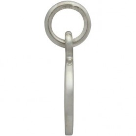 Sterling Silver Tiny Round Charm with Heart Cutout 14x8mm