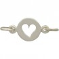 Sterling Silver Heart Cutout Charm Link 10x14mm