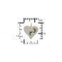 Sterling Silver Heart Charm with Etched Footprints 16x14mm