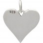 Sterling Silver Heart Charm with Etched Footprints 16x14mm