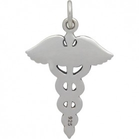 Sterling Silver Medical Staff Charm 26x16mm