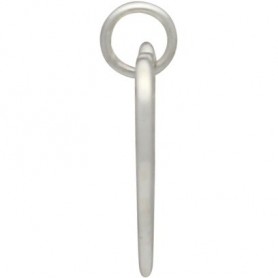 Sterling Silver Heart Charm with One Heart Cutout 17x13mm