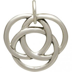 Sterling Silver Infinite Circles Love Knot Charm 17x16mm