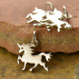 Sterling Silver Unicorn Charm - Flat 15x14mm