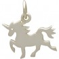 Sterling Silver Unicorn Charm - Flat 15x14mm