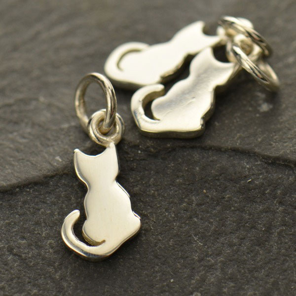 10 Cat Charm for Jewelry Making Cat Charms Necklace Cat 