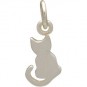 Sterling Silver Cat Charm - Pet Charm - Tiny 15x6mm