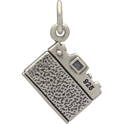 Sterling Silver Camera Charm - Hobby Charms 18x12mm