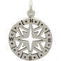 Sterling Silver Compass Pendant - Openwork 2x15mm