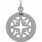 Sterling Silver Compass Pendant - Openwork 2x15mm