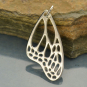 Sterling Silver Wing Pendant - Monarch Butterfly 28x14mm