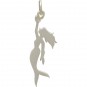 Sterling Silver Mermaid Charm - Beach Charm - Flat 29x9mm