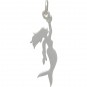 Sterling Silver Mermaid Charm - Beach Charm - Flat 29x9mm