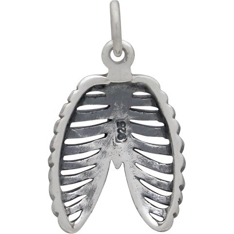 Sterling Silver Ribcage Charm 20x12mm