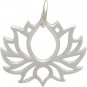 Sterling Silver Blooming Lotus Pendant - Symmetrical 18x18mm