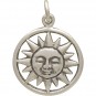 Sterling Silver Smiling Sun Charm 21x15mm